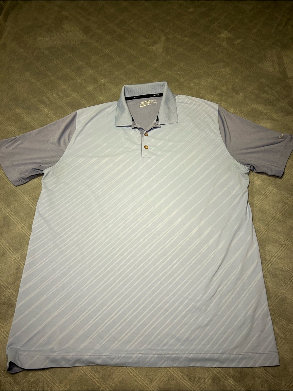 Nike Golf Men's Pale Purple Polo with Gray Sleeves